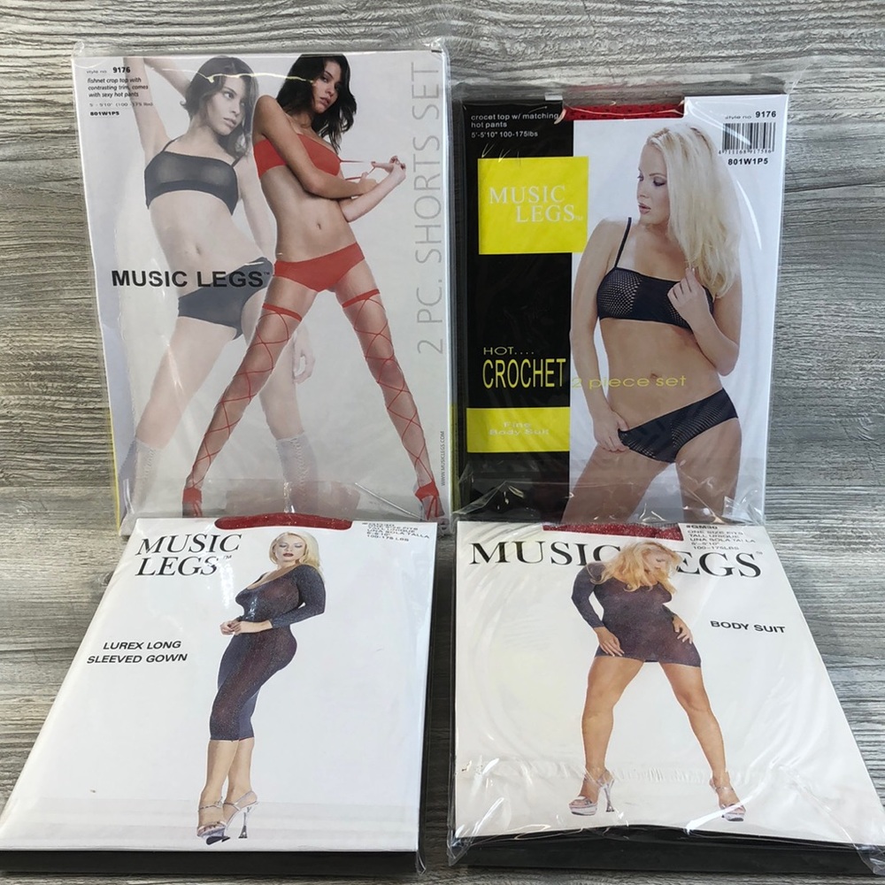 Music Legs Lingerie Lot of 4 Outfits